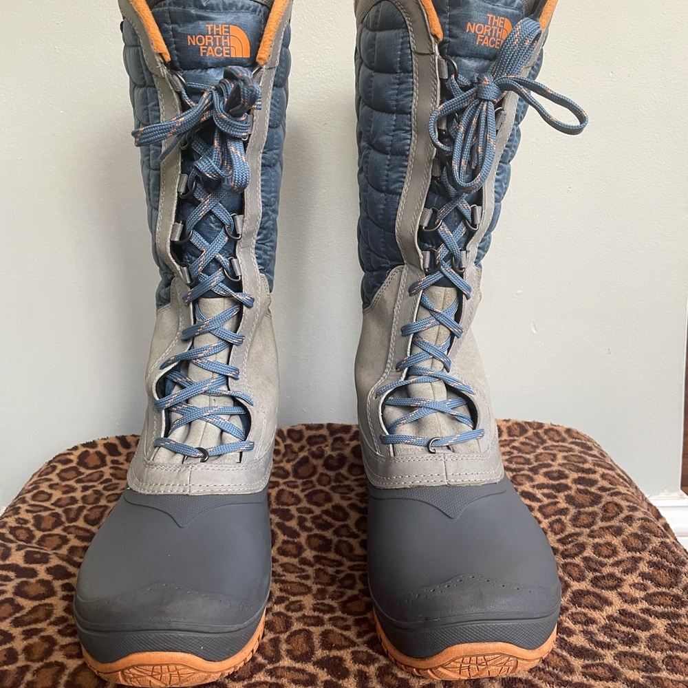 Blue/Gray/Orange winter North Face Boots